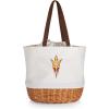 Picnic TIME NCAA Coronado Canvas and Willow Basket Tote, Picnic Tote Bag, Beach Tote, (Beige Canvas)(Arizona State Sun Devils)