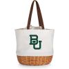 Picnic TIME NCAA Coronado Canvas and Willow Basket Tote, Picnic Tote Bag, Beach Tote, (Beige Canvas)(Baylor Bears)