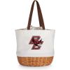 Picnic TIME NCAA Coronado Canvas and Willow Basket Tote, Picnic Tote Bag, Beach Tote, (Beige Canvas)(Boston College Eagles)