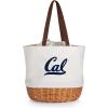 Picnic TIME NCAA Coronado Canvas and Willow Basket Tote, Picnic Tote Bag, Beach Tote, (Beige Canvas)(California Golden Bears)