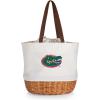Picnic TIME NCAA Coronado Canvas and Willow Basket Tote, Picnic Tote Bag, Beach Tote, (Beige Canvas)(Florida Gators)