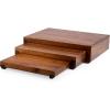 TOSCANA – a Picnic Time Brand Etage Nested Acacia Wood Serving Pedestals, Set of 3