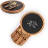 TOSCANA – a Picnic Time brand – Disney Mickey Mouse Insignia Cheese Board & Knife Set, Charcuterie Board, Serving Platter, (Acacia Wood & Slate Black with Gold Accents)(Disney Mickey Mouse – Acacia Wood & Slate Black With Gold Accents)