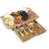 TOSCANA – a Picnic Time brand Concavo Cheese Board and Knife Set, Charcuterie Board Set, Wood Cutting Board, (Bamboo)