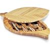 TOSCANA – a Picnic Time brand Leaf Cheese Board & Knife Set, Charcuterie Board Set, Wood Cutting Board with Cheese Knives, (Bamboo),Brown