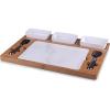 TOSCANA – a Picnic Time brand Parlor Ice Cream Mixing Set, Ice Cream Mixing Kit with Marble Ice Cream Slab and Mixing Spades, (Bamboo & Marble)