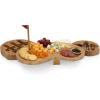 TOSCANA – a Picnic Time brand Sand Trap Cheese Board and Tool Set, Charcuterie Board Set, Wood Cutting Board with Cheese Knives, (Bamboo), Brown