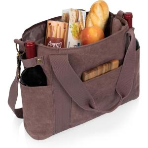 LEGACY Temecula Wine Bag, Wine and Cheese Picnic Tote Bag, Wine Picnic Cooler Bag with Cheese Board, (Mulled Wine)(Mulled Wine)