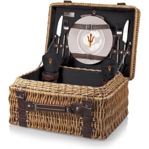 NCAA Arizona State Sun Devils Champion Picnic Basket with Deluxe Service for Two, Black