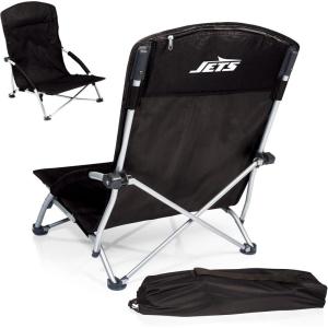 NFL Tranquility Beach Chair with Carry Bag, Low Beach Chair for Adults, Low Lawn Chair