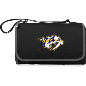 NHL Columbus Blue Jackets Outdoor Picnic Blanket Tote(Black With Black Exterior)