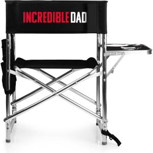 ONIVA – a Picnic Time Brand – Disney Nightmare Before Christmas Jack Sports Chair with Side Table, Beach Chair, Camp Chair for Adults, (Black)(Disney Pixar the Incredibles Mr. Incredible – Black)