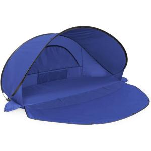 ONIVA – a Picnic Time brand – Manta Portable Beach Tent – Pop Up Tent – Beach Sun Shelter Pop Up, (Navy Blue & White Stripe)(Blue)