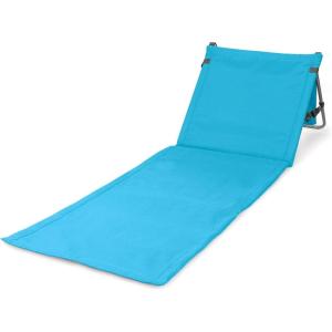 PICNIC TIME Beachcomber Portable Beach Chair & Tote, (St. Tropez Collection – Sky Blue with Multi Stripe Pattern)(Horizon Blue)