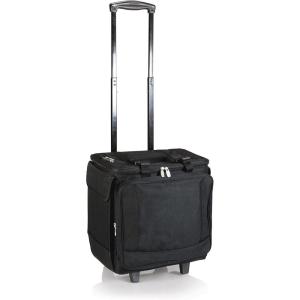 PICNIC TIME Bodega Rolling Wine Cooler, Insulated 12-Bottle Wine Cooler with Wheels, Outdoor Portable Rolling Ice Chest with Water-Resistant Liner, Telescopic Handle and, Large Pockets, (Black)(Cooler)