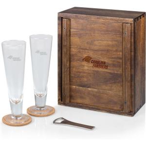 PICNIC TIME Brown Carolina Panthers Pilsner Beer Gift Set for 2