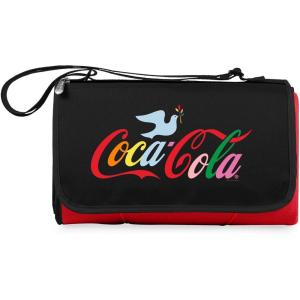 PICNIC TIME Coca-Cola Unity Buy The World A Coke Blanket Tote Outdoor Picnic Blanket, Beach Blanket, Camping Blanket, (Red with Black Flap)(Coca-cola Unity Dove – Red With Black Flap)