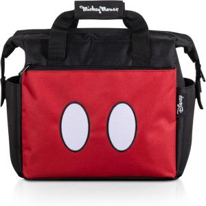 PICNIC TIME Disney Lilo & Stitch Drool On The Go Lunch Bag, Soft Cooler Lunch Box, Insulated Lunch Bag, (Black)(Disney Mickey Mouse – Black with Red Pattern)