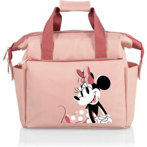 PICNIC TIME Disney Lilo & Stitch Drool On The Go Lunch Bag, Soft Cooler Lunch Box, Insulated Lunch Bag, (Black)(Disney Minnie Mouse – Pink)
