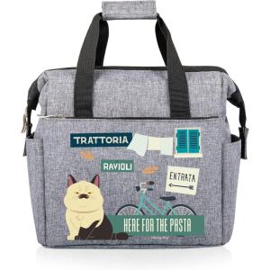 PICNIC TIME Disney Lilo & Stitch Drool On The Go Lunch Bag, Soft Cooler Lunch Box, Insulated Lunch Bag, (Black)(Disney Pixar Luca – Heathered Gray)