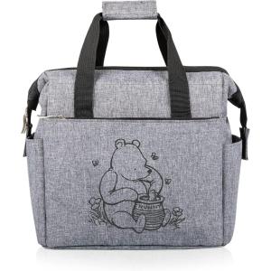 PICNIC TIME Disney Lilo & Stitch Drool On The Go Lunch Bag, Soft Cooler Lunch Box, Insulated Lunch Bag, (Black)(Disney Winnie the Pooh – Heathered Gray)