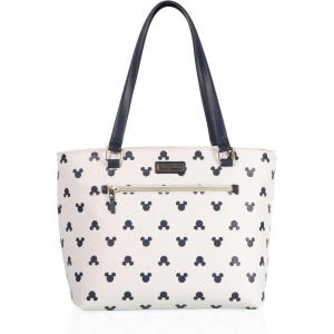 PICNIC TIME Disney Lilo & Stitch Uptown Cooler Tote Bag, Insulated Lunch Bag, Stylish Beach Bag Soft Cooler, (Black)(Disney Mickey Mouse – White With Navy Blue Accents)