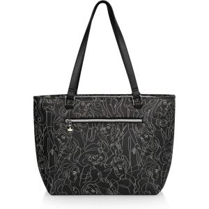 PICNIC TIME Disney Lilo & Stitch Uptown Cooler Tote Bag, Insulated Lunch Bag, Stylish Beach Bag Soft Cooler, (Black)(Disney Princess Pattern – Black)