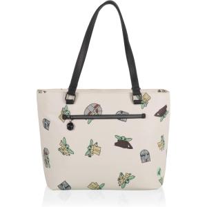 PICNIC TIME Disney Lilo & Stitch Uptown Cooler Tote Bag, Insulated Lunch Bag, Stylish Beach Bag Soft Cooler, (Black)(Star Wars Mandalorian Grogu – Butter Yellow)