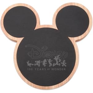 PICNIC TIME Disney Mickey Mouse Cheese Board Gift Set, Parawood Slate Charcuterie Board with 3 Cheese Tools, Bamboo Style Cheeseboard & Serving Tray for Wine, Meat, Cheese, Entertaining & Housewarming(Parawood with Slate – Disney 100)