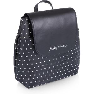 PICNIC TIME Disney Mickey Mouse Downtown Mini Cooler Backpack, Insulated Lunch Bag, Stylish Beach Bag Soft Cooler, (Black)(Disney Mickey Mouse – Black & White Polka Dot Pattern)