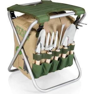 PICNIC TIME Disney Mickey Mouse Gardener 5 Piece Gardening Tools Set with Garden Stool, Gardening Gifts, Garden Tool Set, (Olive Green with Beige Accents)(Star Wars Darth Vader – Olive Green with Beige Accents)