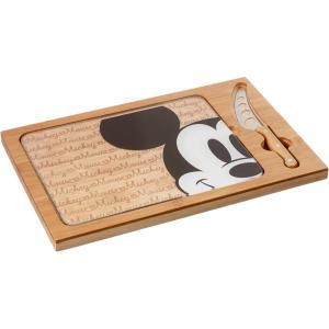 PICNIC TIME Disney Mickey Mouse Icon Glass Top Cutting Board & Knife Set, Cheese Boards Charcuterie Boards, Serving Platter, (Parawood & Bamboo)(Disney Mickey Mouse – Parawood & Bamboo)