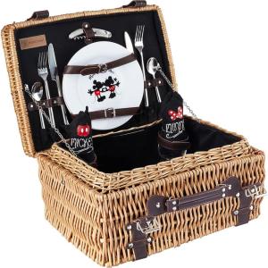 PICNIC TIME Disney Pixar Ratatouille Champion Picnic Basket for 2, Large Wicker Picnic Set with Cutlery Service Kit, (Navy Blue), 15.8 x 12 x 7.5(Disney Mickey Mouse & Minnie Mouse – Black With Brown Accents)