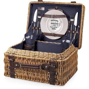 PICNIC TIME Disney Pixar Ratatouille Champion Picnic Basket for 2, Large Wicker Picnic Set with Cutlery Service Kit, (Navy Blue), 15.8 x 12 x 7.5(Disney Pixar a Bug’s Life – Navy Blue)