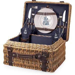 PICNIC TIME Disney Pixar Ratatouille Champion Picnic Basket for 2, Large Wicker Picnic Set with Cutlery Service Kit, (Navy Blue), 15.8 x 12 x 7.5(Disney Princess the Beauty & the Beast – Navy Blue)