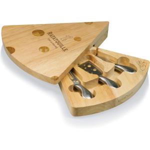 PICNIC TIME Disney Pixar Ratatouille Swiss Cheese Board & Knife Set, Charcuterie Board, Serving Platter, (Parawood)