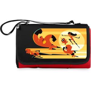 PICNIC TIME Disney Pixar The Incredibles Blanket Tote Outdoor Picnic Blanket, Beach Blanket, Camping Blanket, (Red with Black Flap)(Disney Pixar the Incredibles – Red With Black Flap)