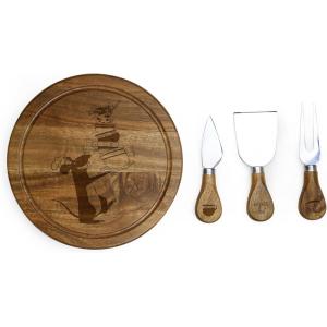 PICNIC TIME Disney Ratatouille Acacia Brie Cheese Board & Knife Set, Charcuterie Board with Swivel Tool Drawer, Premium Wood Cutting Board, Perfect Disney Gift for Entertaining (Acacia Wood)(Disney Pixar Ratatouille – Acacia Wood)