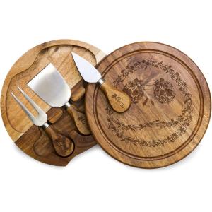 PICNIC TIME Disney Ratatouille Acacia Brie Cheese Board & Knife Set, Charcuterie Board with Swivel Tool Drawer, Premium Wood Cutting Board, Perfect Disney Gift for Entertaining (Acacia Wood)(Disney Nightmare Before Christmas Jack – Acacia Wood)