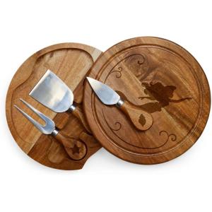 PICNIC TIME Disney Ratatouille Acacia Brie Cheese Board & Knife Set, Charcuterie Board with Swivel Tool Drawer, Premium Wood Cutting Board, Perfect Disney Gift for Entertaining (Acacia Wood)(Disney Princess The Little Mermaid – Acacia Wood)