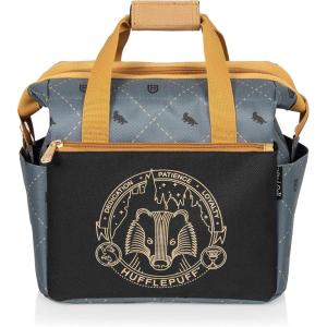PICNIC TIME Harry Potter Gryffindor On The Go Lunch Cooler, Soft Cooler Lunch Box, Insulated Lunch Bag, (Black with Red Accents)(Harry Potter Hufflepuff – Black with Yellow Accents)