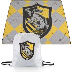 PICNIC TIME Harry Potter Slytherin Impresa Picnic Blanket, Lightweight Beach Blanket, Machine Washable, (Black)(Harry Potter Hufflepuff – Black)