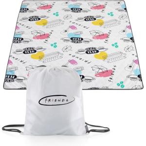 PICNIC TIME Harry Potter Slytherin Impresa Picnic Blanket, Lightweight Beach Blanket, Machine Washable, (Black)(Warner Bro Friends – White)