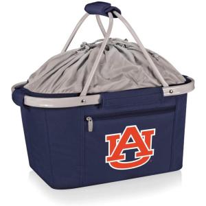 PICNIC TIME NCAA Auburn Tigers Metro Shopping Basket – Insulated Picnic Basket – Collapsible Market Basket – Utility Tote Cooler Bag