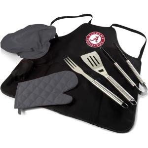 PICNIC TIME NCAA BBQ Apron Tote Pro Grill Set(Alabama Crimson Tide)