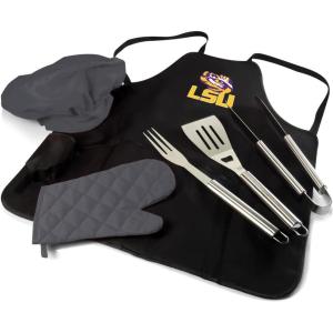 PICNIC TIME NCAA BBQ Apron Tote Pro Grill Set(LSU Tigers)