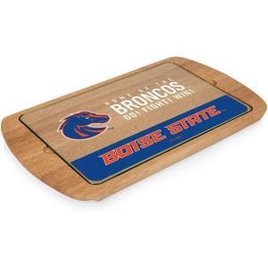 PICNIC TIME NCAA Billboard Glass Top Cheese Board, Serving Platter, Cheese Boards Charcuterie Boards, (Parawood)(Boise State Broncos)