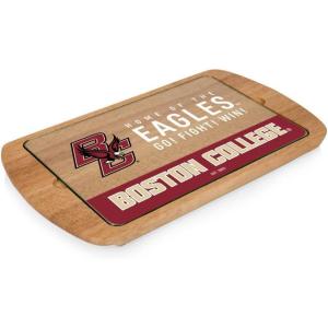 PICNIC TIME NCAA Billboard Glass Top Cheese Board, Serving Platter, Cheese Boards Charcuterie Boards, (Parawood)(Boston College Eagles)