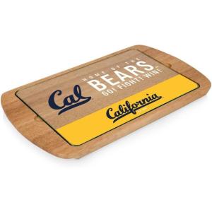 PICNIC TIME NCAA Billboard Glass Top Cheese Board, Serving Platter, Cheese Boards Charcuterie Boards, (Parawood)(Cal Bears)