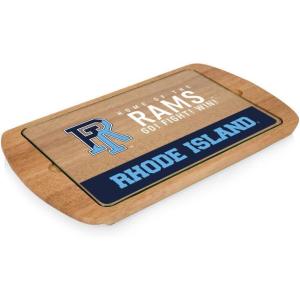 PICNIC TIME NCAA Billboard Glass Top Cheese Board, Serving Platter, Cheese Boards Charcuterie Boards, (Parawood)(Rhode Island Rams)